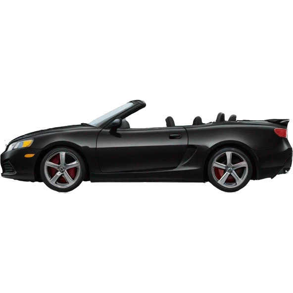 black car sideview with black wheels emoji