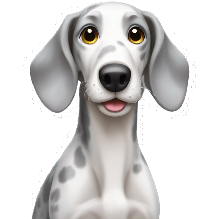 Cute Grayhound white emoji