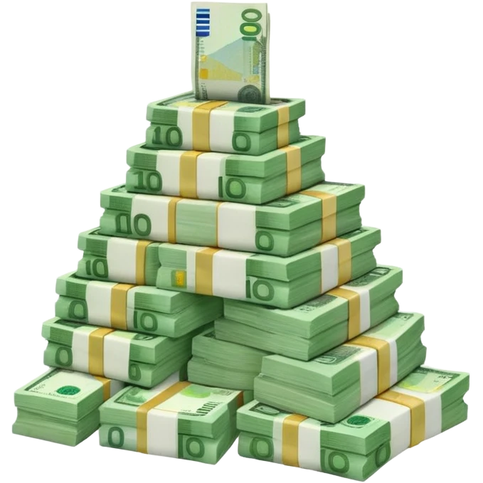 a mountain of packs of euros emoji