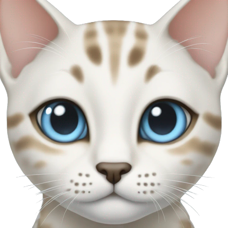 snow bengal cat with light blue eyes emoji