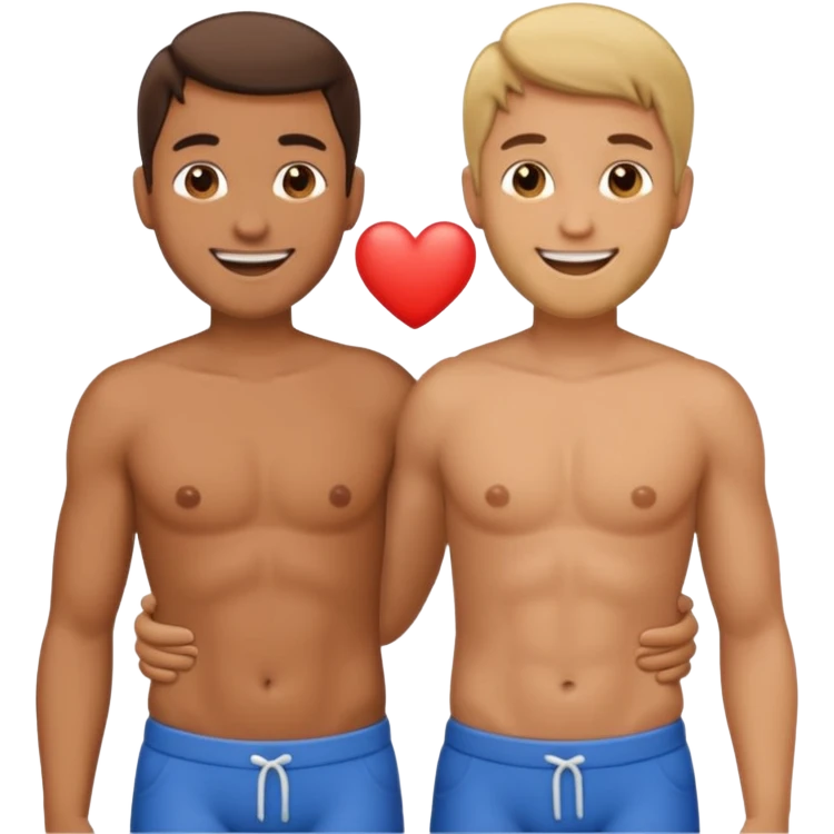 Two Guys standing next to each other holding each others penis emoji