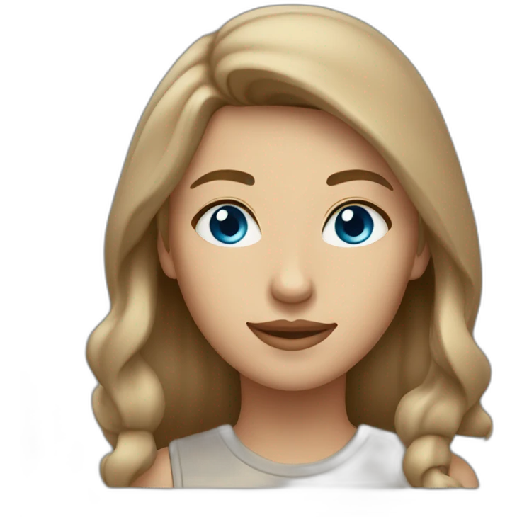 middle haired women light brown hair with beige cap blue eyes  emoji