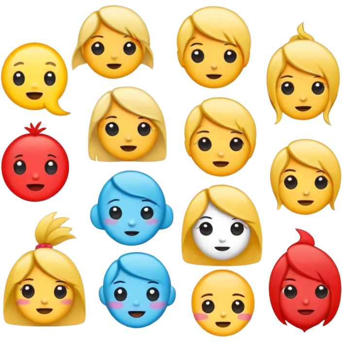 Cute cartoon sticker, simple flat design, bold outline, bright colors, chibi style, expressive face, minimal background, vector style, high contrast, emoji-like, transparent background, sticker pack style emoji