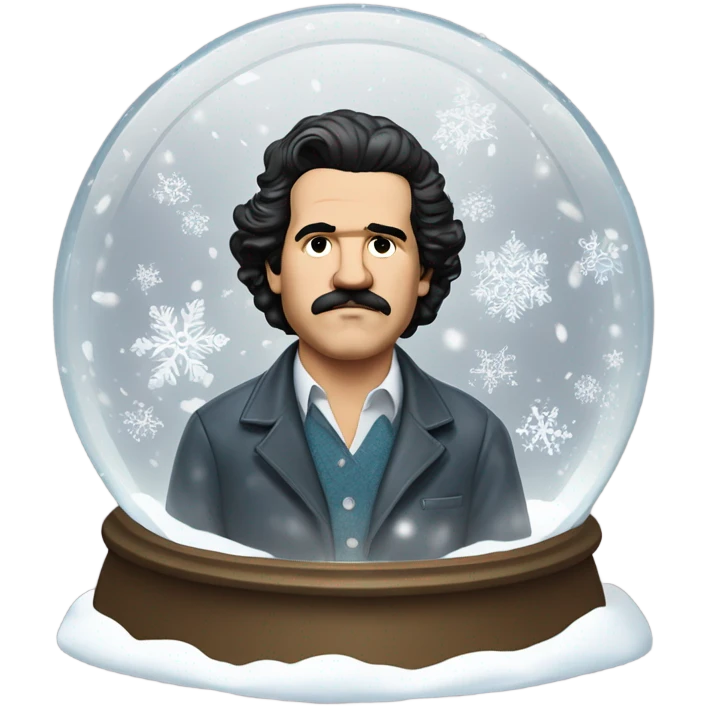 pablo escobar in snowing ball emoji