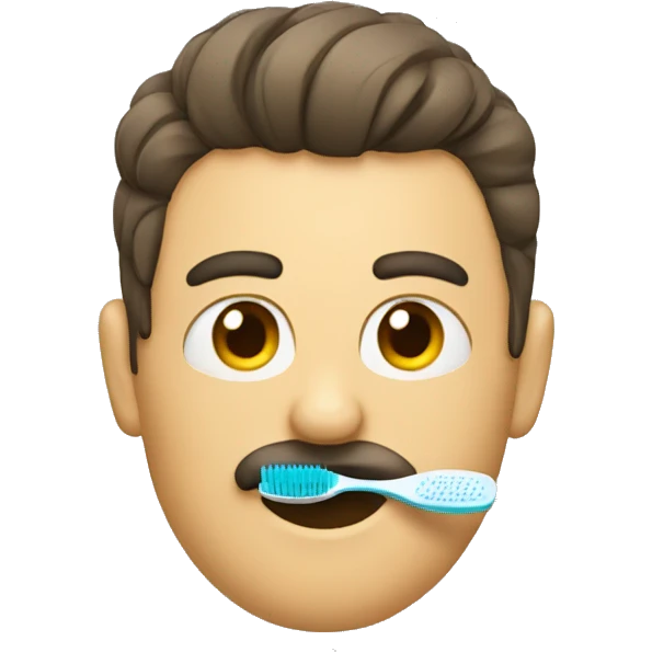 Mean with a cuenta hair cut and  toothbrush mustache emoji