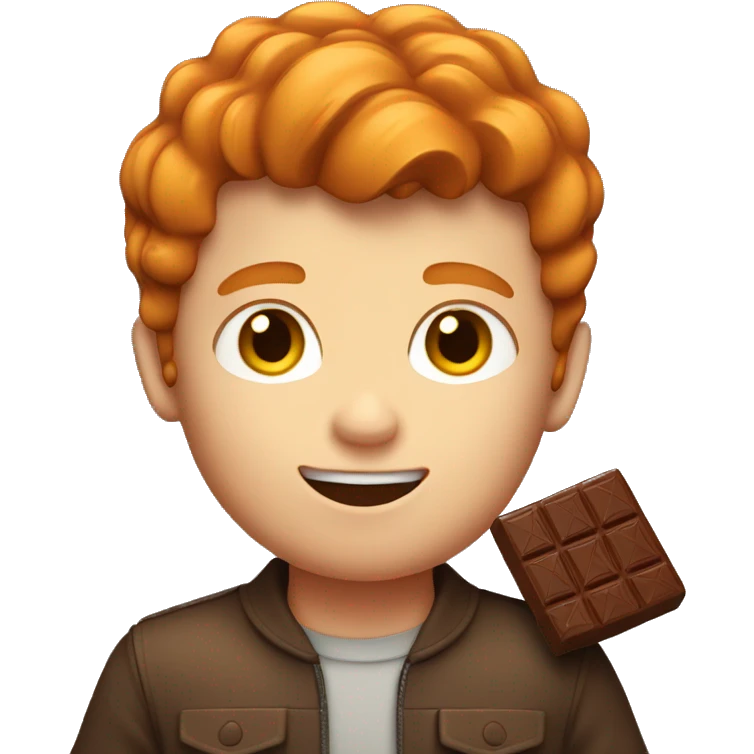 Ginger boy with chocolate  emoji
