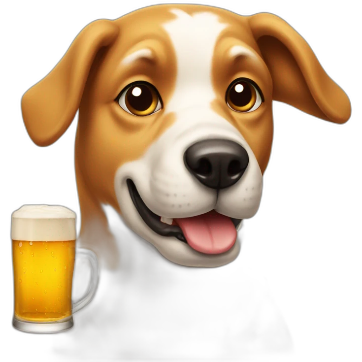 dog with beer emoji
