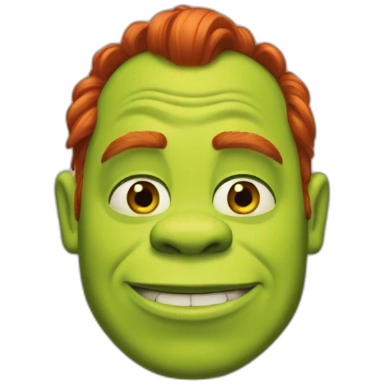 Shrek with red hair emoji