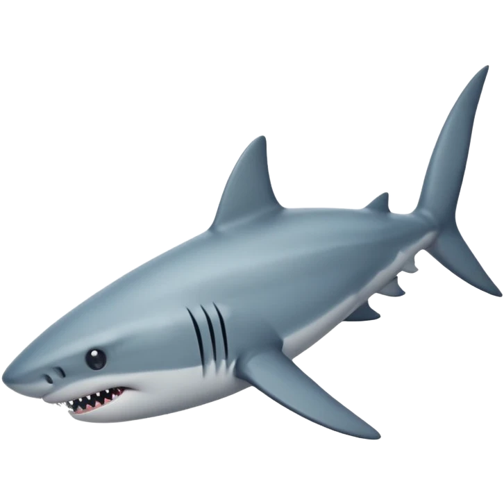 side view of shark body with a cat face emoji