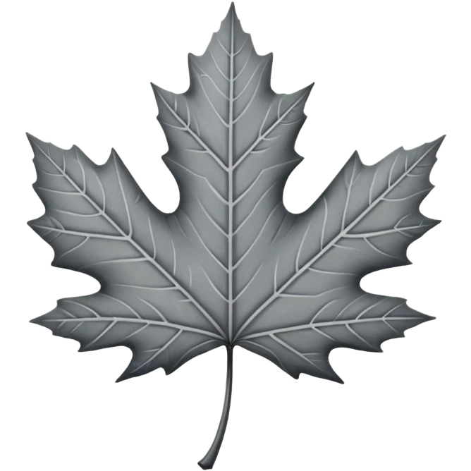 Grey maple leaf emoji