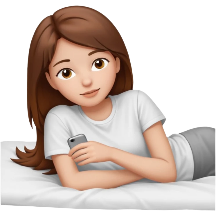lying on withe bed brown hair girl just chill emoji
