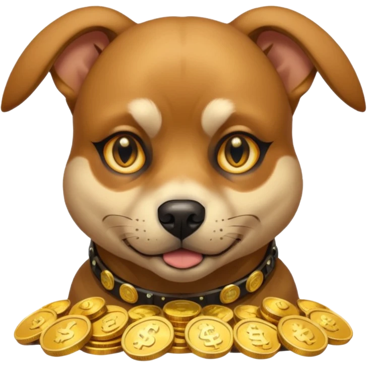 i want to create a dog like from cyberpunk with one elctronic eye like a pirate one and he looks greedy with golden coins emoji