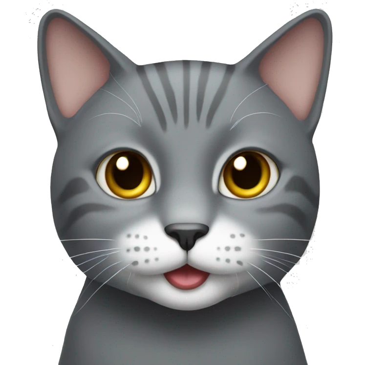 Gray cat with white mouth emoji