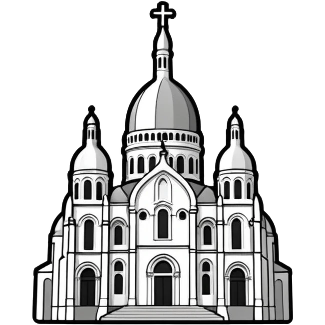 now I want a sticker with the Sacre Coeur church in black and white emoji