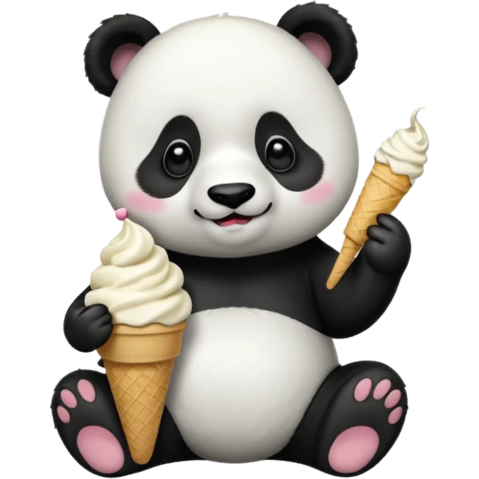 Panda eating ice cream emoji
