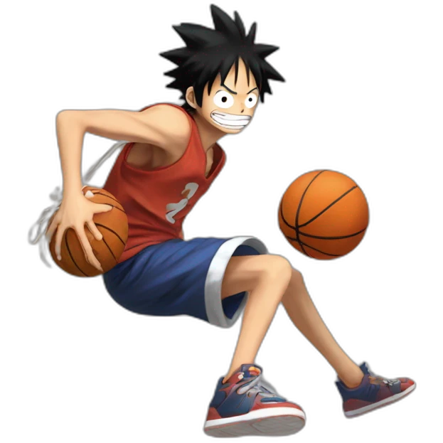Luffy qui joue au basket contre Naruto emoji