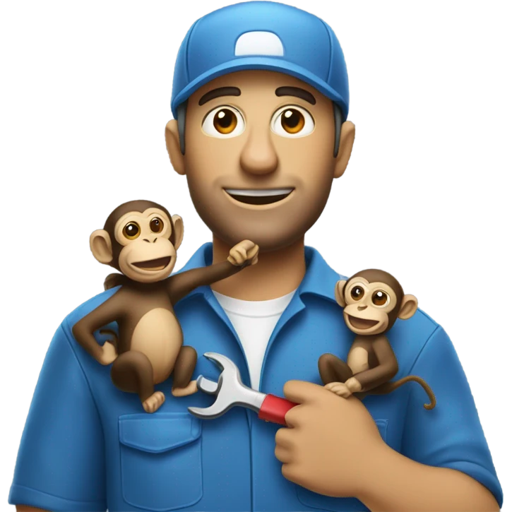 Mechanic with monkey face emoji