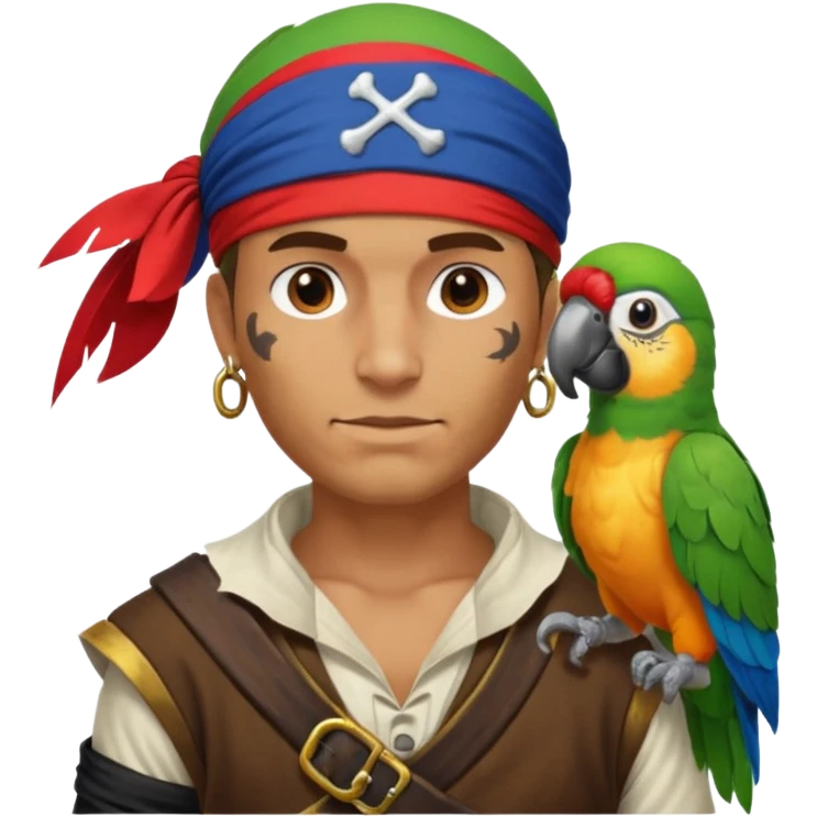 pirate and parrot emoji