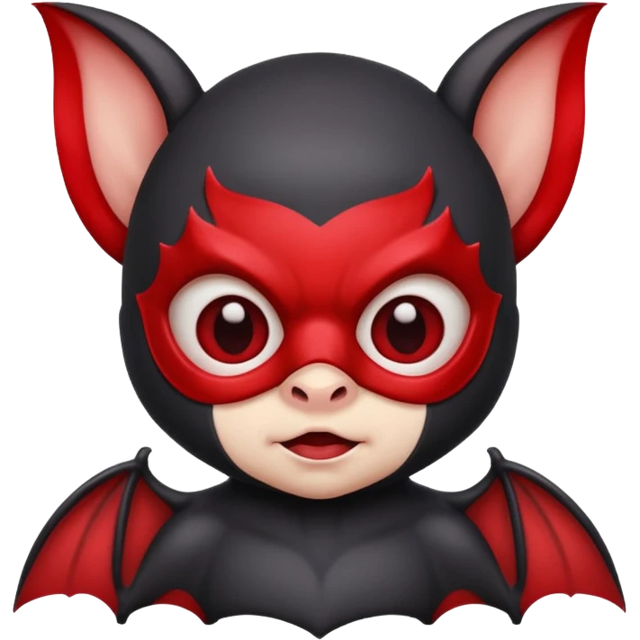 cute baby bat with red mask emoji