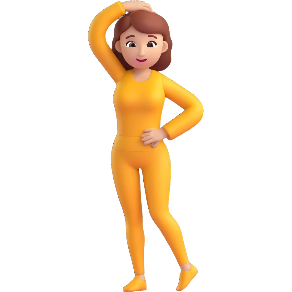bending woman, 3D emoji style emoji
