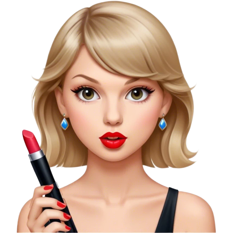taylor swift applying lipstick emoji