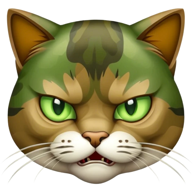 camo angry cat  emoji