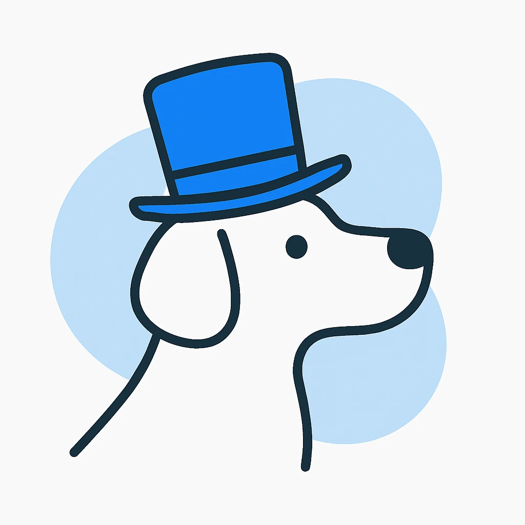 dog with tophat emoji