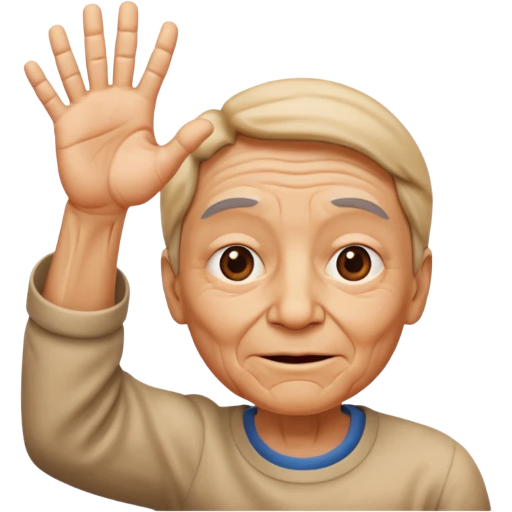 Hii hand + face emoji