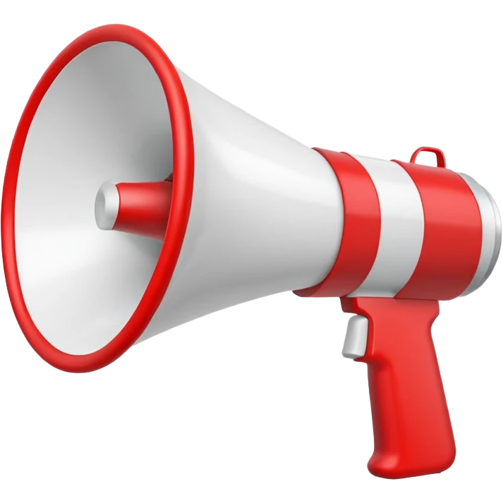white megaphone with red accents emoji