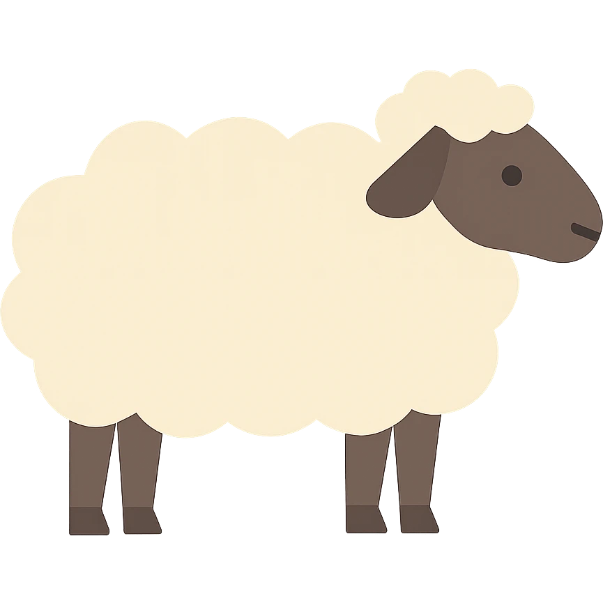 Flat design style sheep emoji