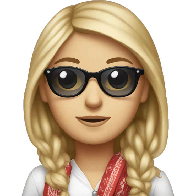 White girl in sunglasses and kerchief emoji