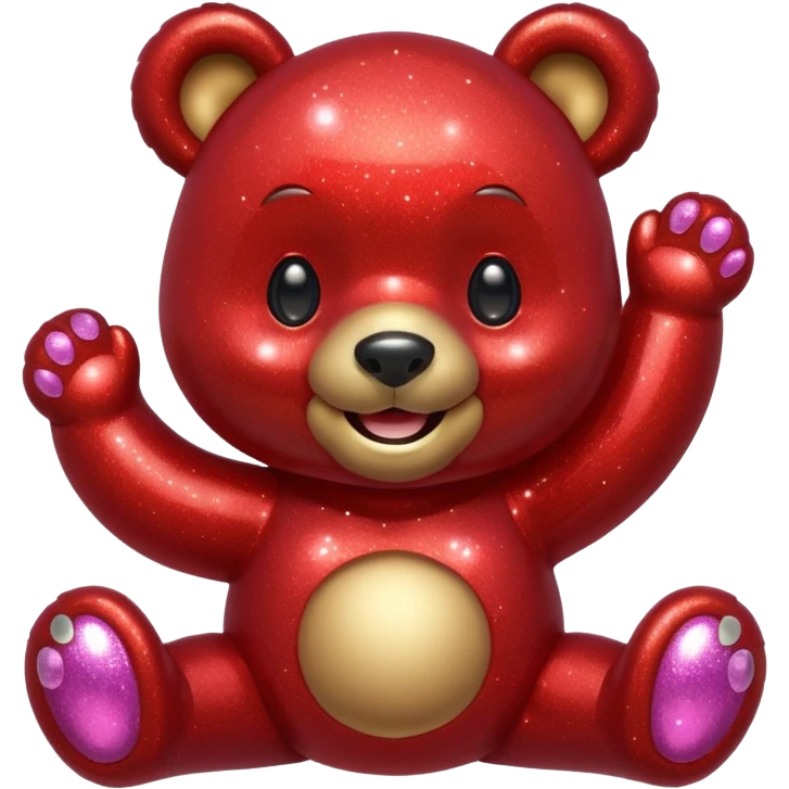 red glitter bear Happy  emoji