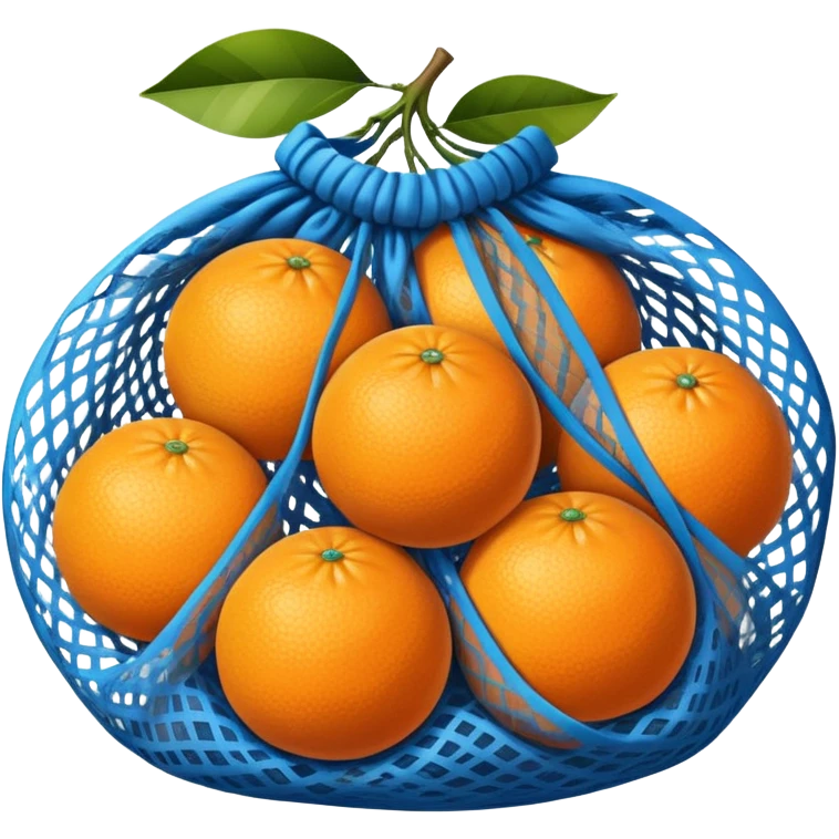 oranges in blue mesh bag emoji