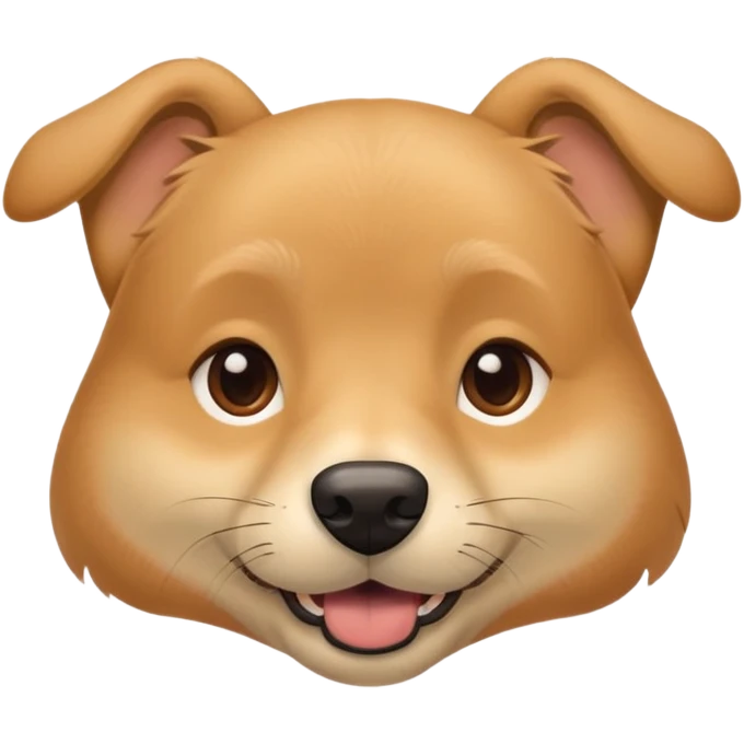 Tan dog face with underbite emoji