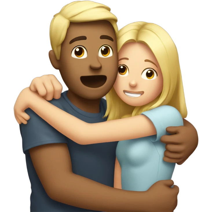 To people hug and one doing shhh emoji