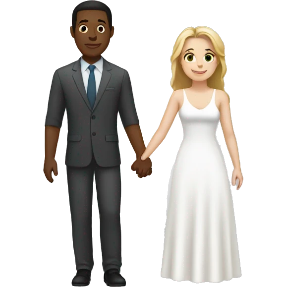 Black man and white woman holding hands emoji
