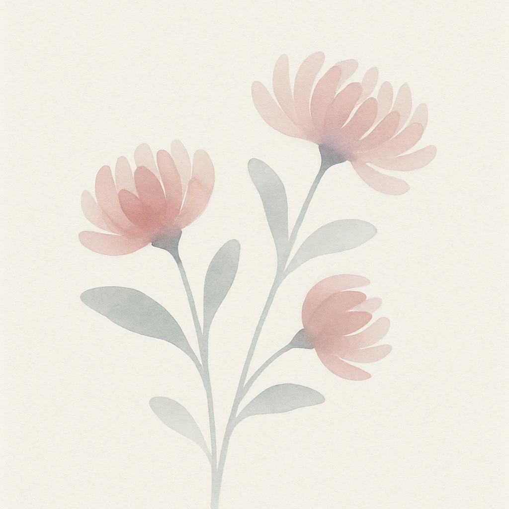 crisantemos watercolor art style emoji
