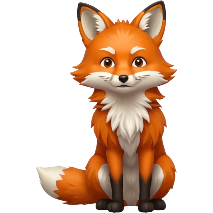 Full body Fox angry looking up  emoji
