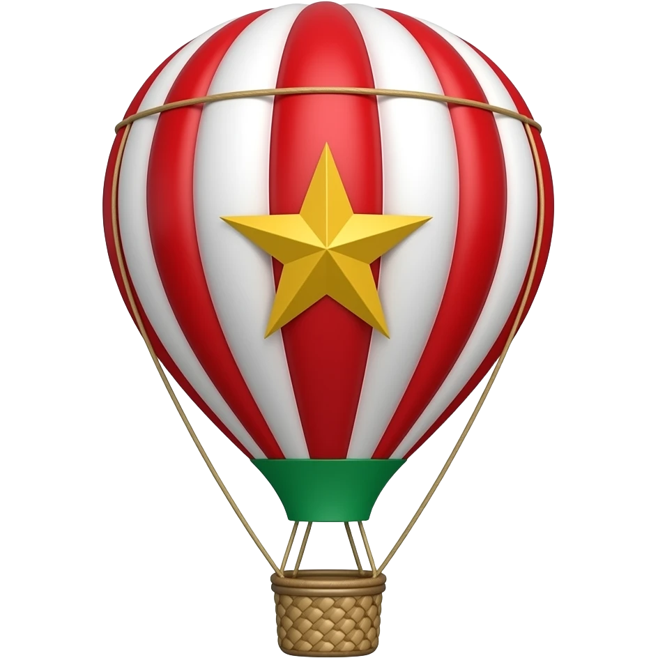 Marrocan hot air balloon red with star emoji