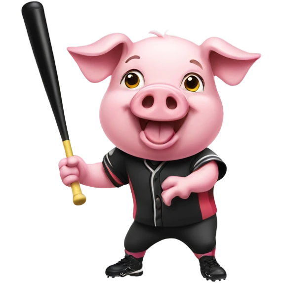 Pig playing softball emoji