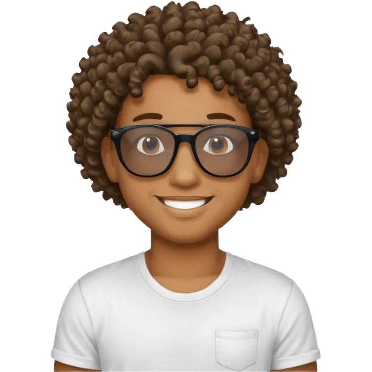 new york, cool young black guy with shades, curly hair, nice smile emoji