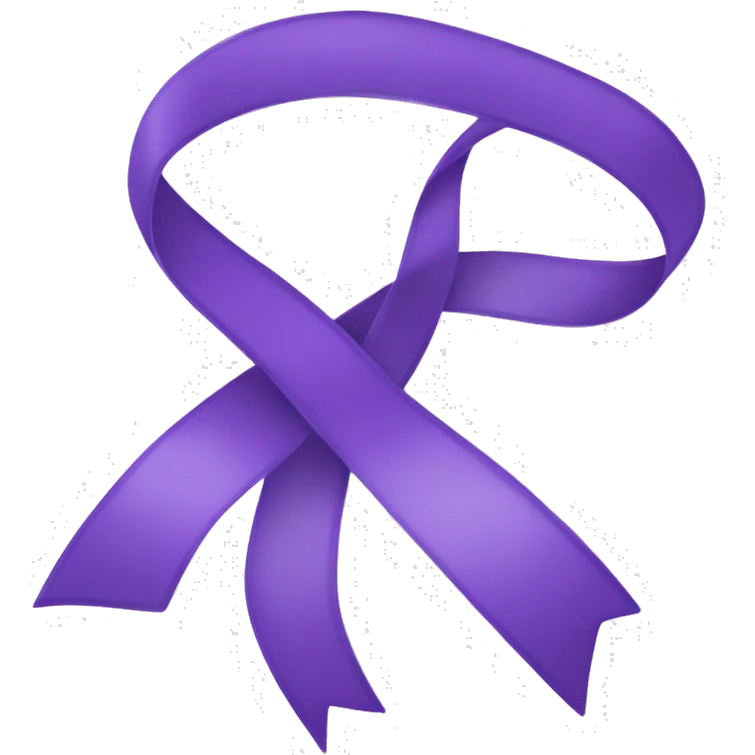 Single purple ribbon on transparent background emoji