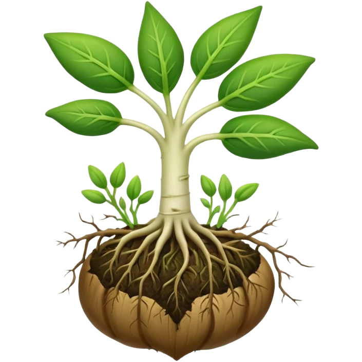 seed sprouting root and shoot emoji