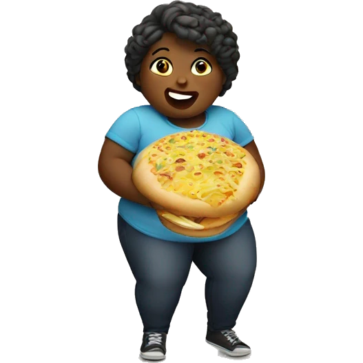 Fat girl eating emoji