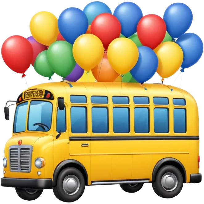 make me a high definition emoji of a bus suspended by ballons emoji