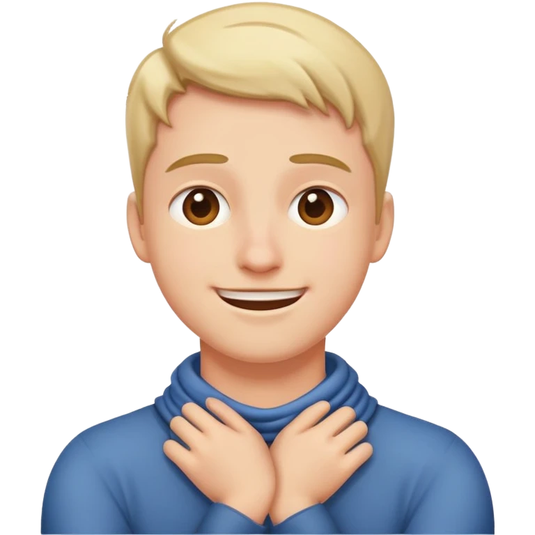 A person happy holding arms around his neck  emoji