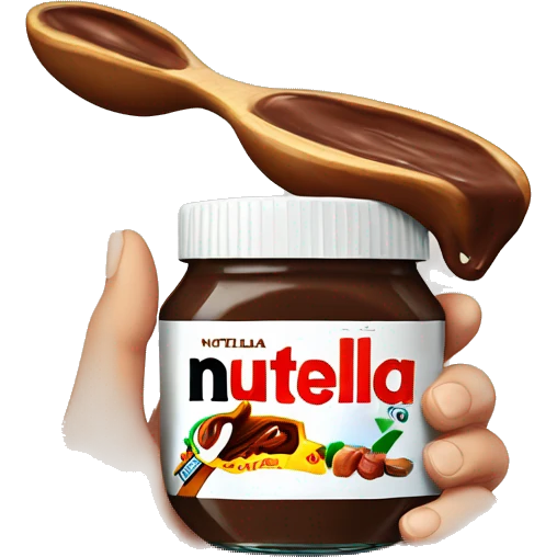 a Nutella jar with a hand inside emoji