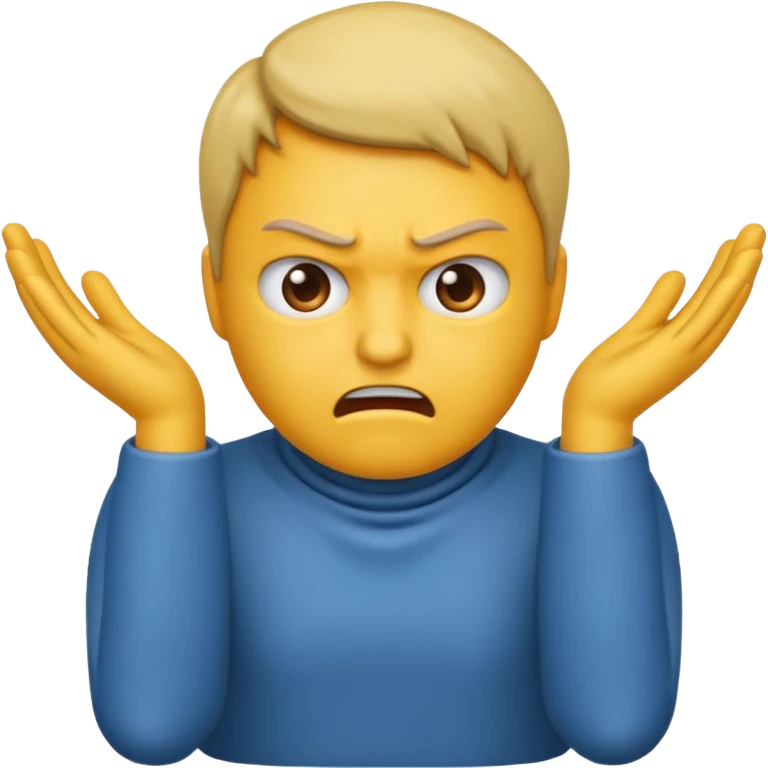 I want an emoji of a person with two hands around their neck and making like an angry face emoji