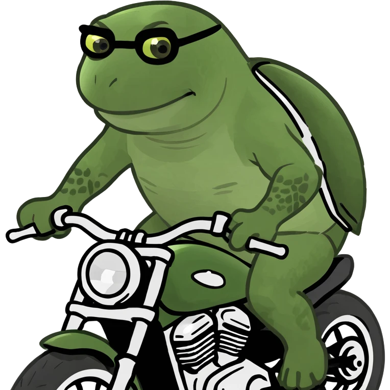 Turtle riding motorcycle emoji