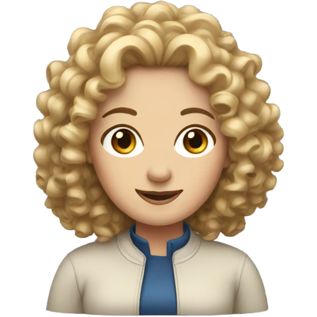 Curly hair white women emoji